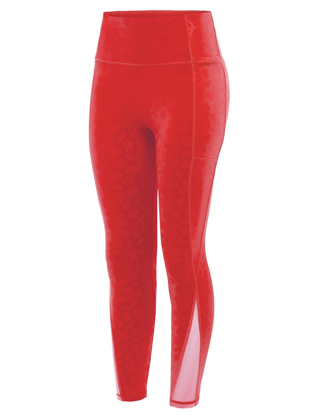 🌹CROWNED ATHLETICS MOSAIC High-Waist Red Shine Leggings XL NWOT